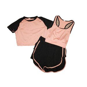 Shein Peach & Black Shorts ,Shirts, Tanks Girls Size 12Y 12 Years Lot of 3